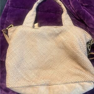 Beige Leather Bag Made in Italy